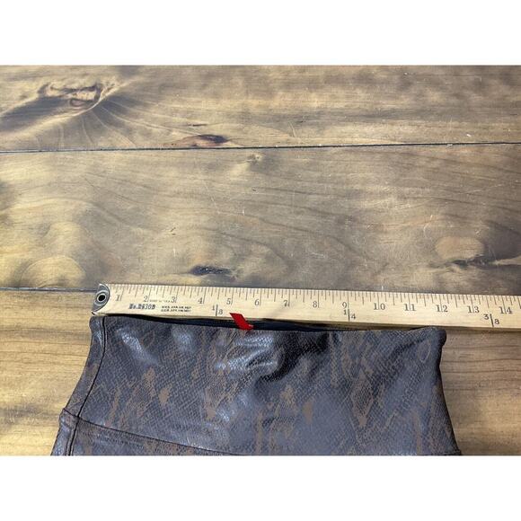 Spanx Leggings Womens Small Brown Faux Leather Snakeskin Print Casual Ladies - Picture 8 of 10